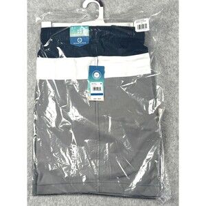 Swim Speedo Men’s XL Trunks Shorts Navy White Gray Authentic 18" UPF 50 NWT